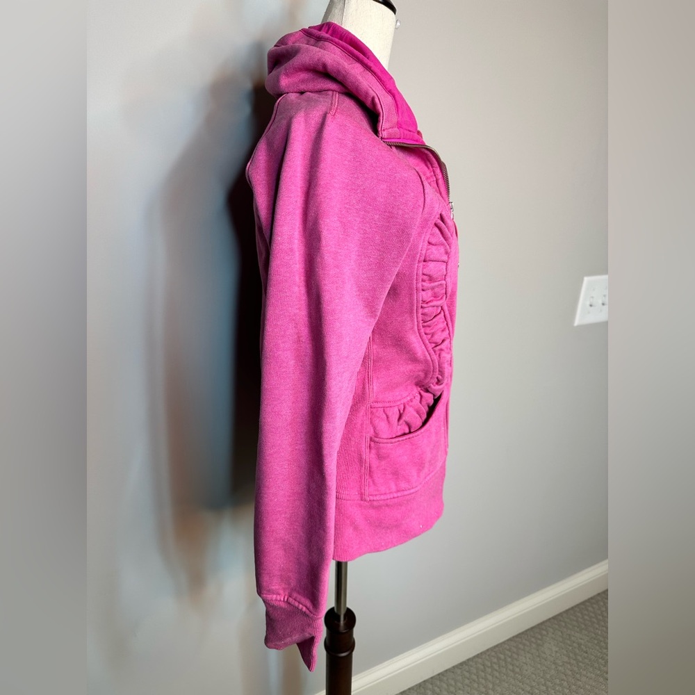 Sz 8 Lululemon Cuddle Up scuba full zip jacket sweatshirt heathered Paris pink - Picture 5 of 9